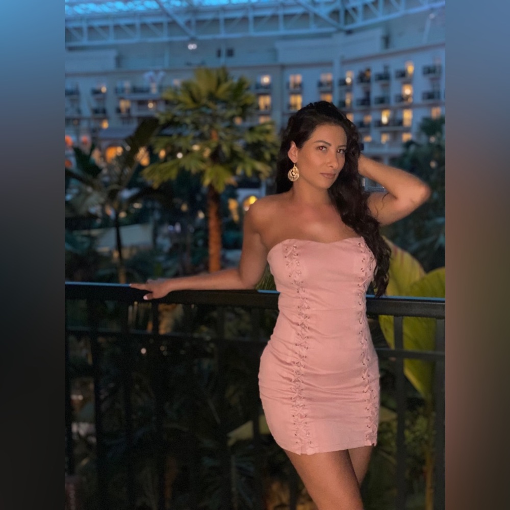 Suede pink dress💗